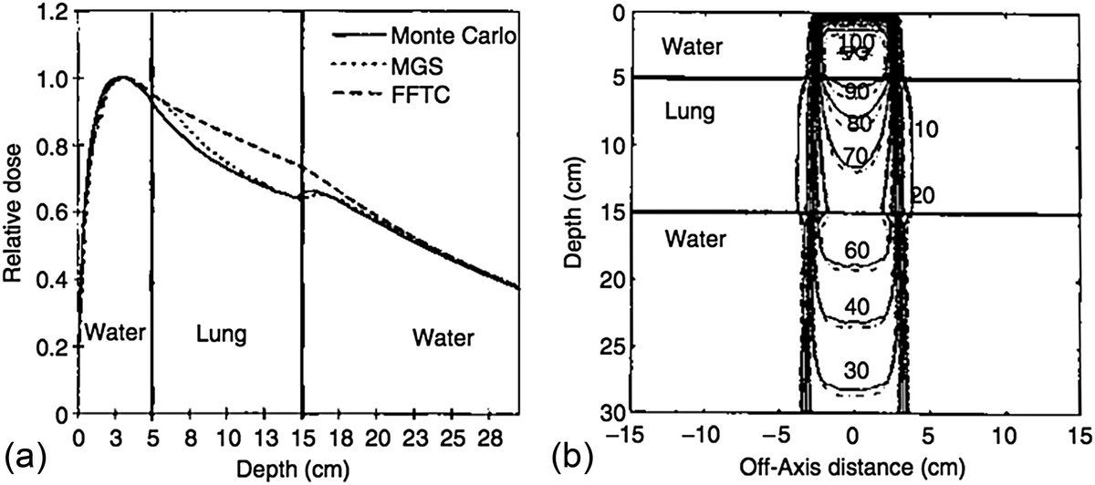 Comparação entre cálculo Monte Carlo completo e derivação do CCC (MGS) para feixe 15 MV com placa de pulmão de densidade 0.31