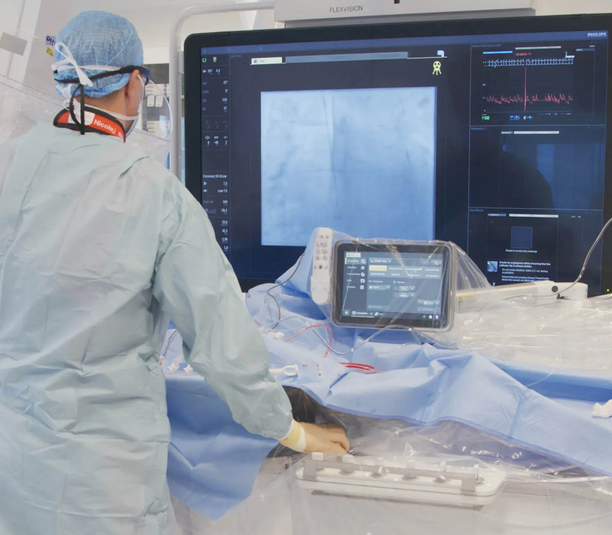 Cath lab equipped with Philips Azurion for image-guided procedures