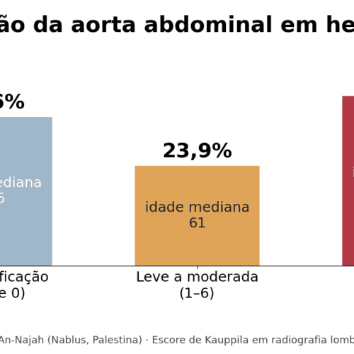 Raio-X mostra calcificação aórtica grave em diálise